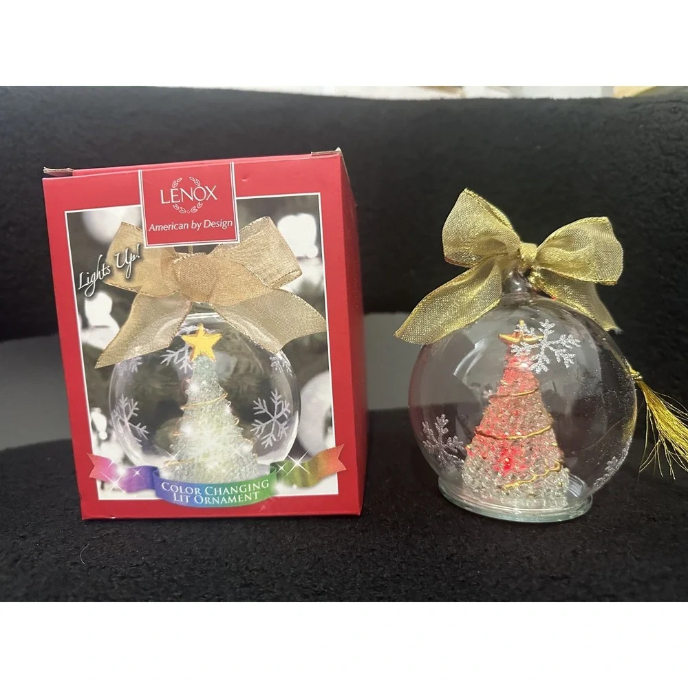 Lenox Tree Lit Color Changing American Design Christmas Tree Ornament Wonder